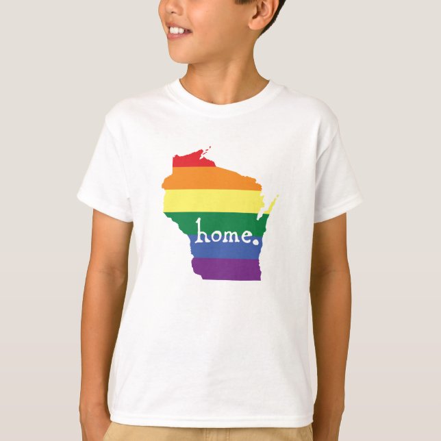 Wisconsin Gay pride| Karta i hemmet T Shirt (Framsida)