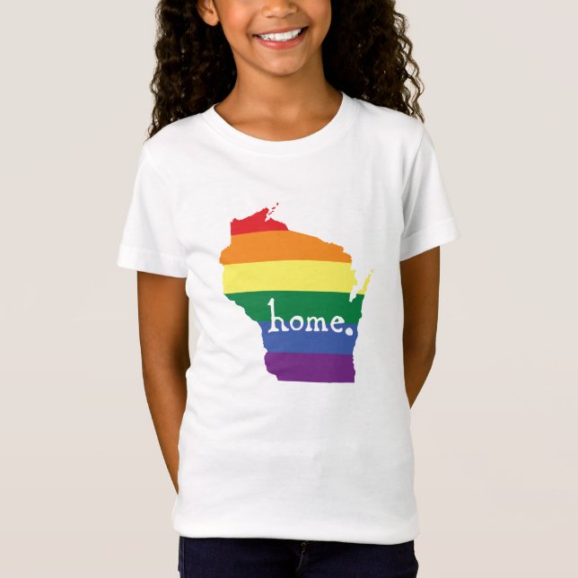 Wisconsin Gay pride| Karta i hemmet T Shirt (Framsida)