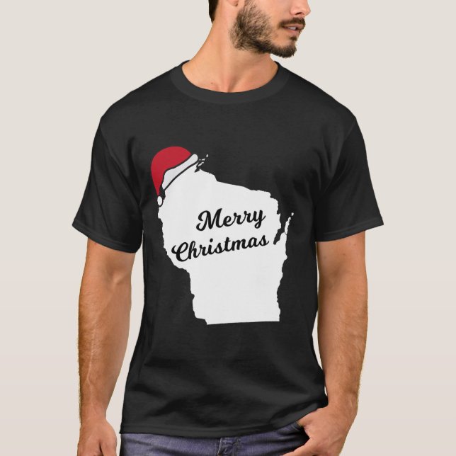 Wisconsin God jul Helgdag T Shirt (Framsida)