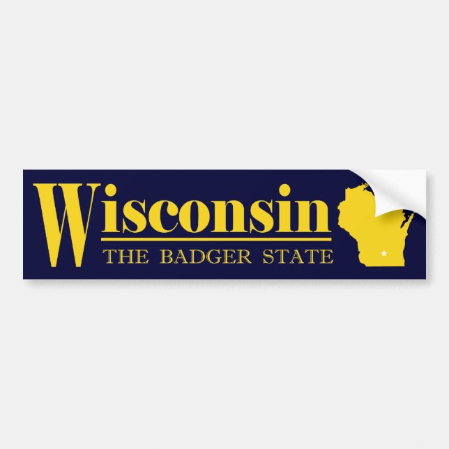 Wisconsin Guld Bildekal (Framsidan)