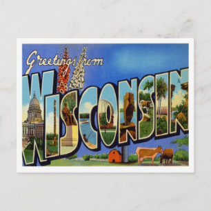 Wisconsin Hälsningar Från Amerikanska Delstater Vykort