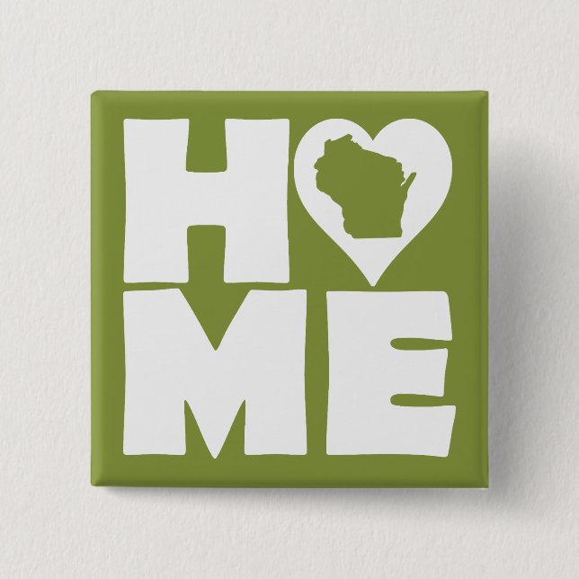 Wisconsin Hem Heart Stat Knapp Pin (Framsida)