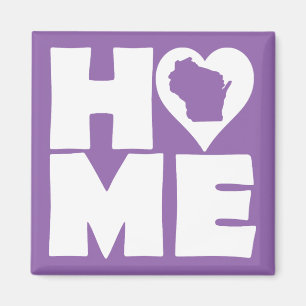 Wisconsin Hem Heart State Kylskåp Magnet