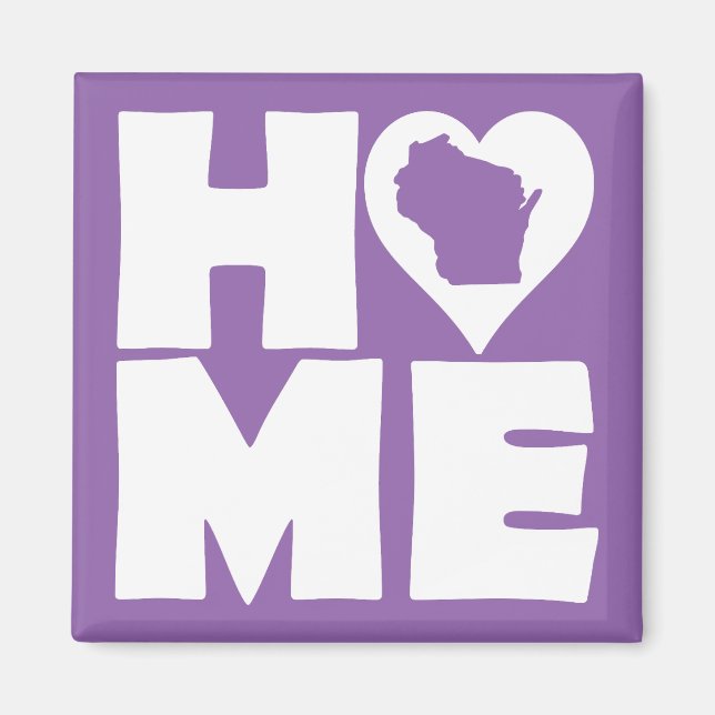 Wisconsin Hem Heart State Kylskåp Magnet (Framsidan)