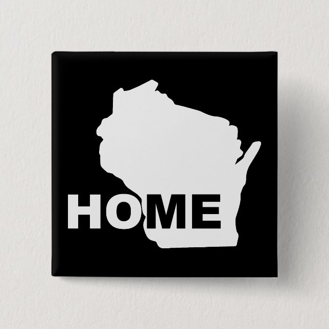 Wisconsin Hem Hemifrån Stat Knapp Märke Pin (Framsida)