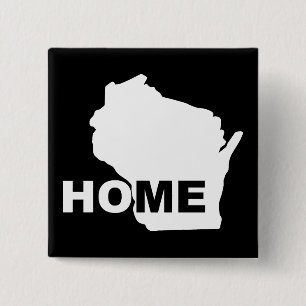 Wisconsin Hem Hemifrån Stat Knapp Märke Pin