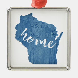Wisconsin Hem Trästruktur Julgransprydnad Metall