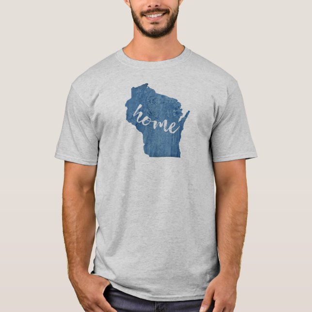 Wisconsin Hem Trästruktur T Shirt (Framsida)