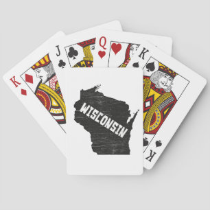 Wisconsin hem- vintage bedrövad kartaSilhouette Casinokort