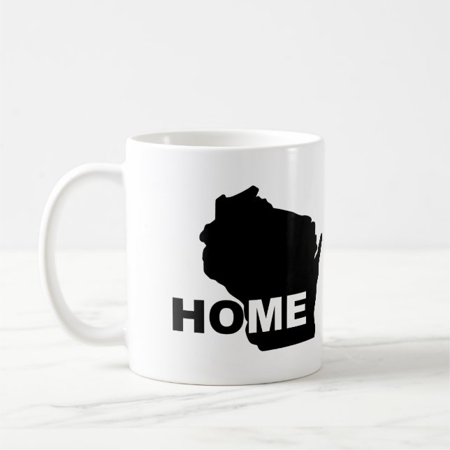 Wisconsin Hemmet Borta Från Delstat Mug eller Rese Kaffemugg (Vänster)