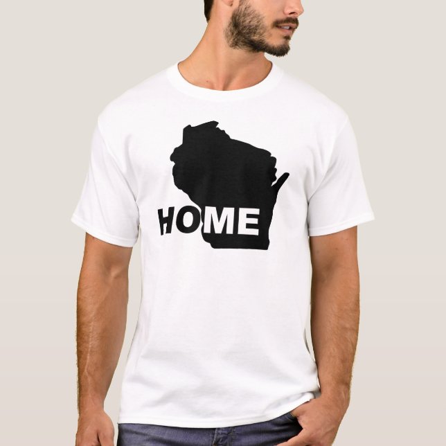 Wisconsin Hemmet Borta Från Stat T-Shirt Tees (Framsida)