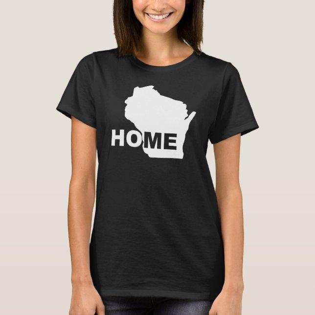 Wisconsin Hemmet Borta Från Stat T-Shirt Tees (Framsida)