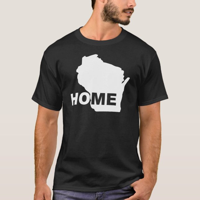 Wisconsin Hemmet Borta Från Stat T-Shirt Tees (Framsida)