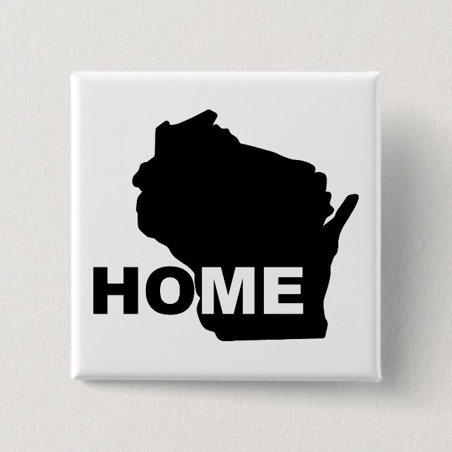 Wisconsin Hemmet Borta Från Statens Knappsats Badg Knapp (Framsida)