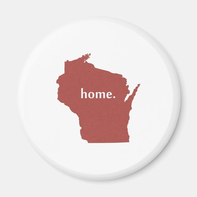 Wisconsin-hemsilhuette-staten karta magnet (Framsidan)