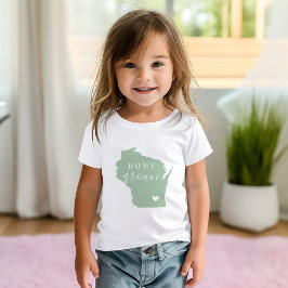 Wisconsin Home Grown | Redigerbar Färg-stat Karta T Shirt