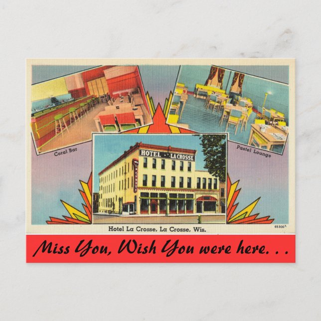 Wisconsin, Hotel LaCrosse, La Crosse Vykort (Framsida)
