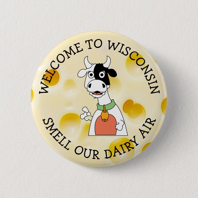 Wisconsin Humor Cheese head Button Knapp (Framsida)