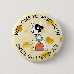 Wisconsin Humor Cheese head Button Knapp