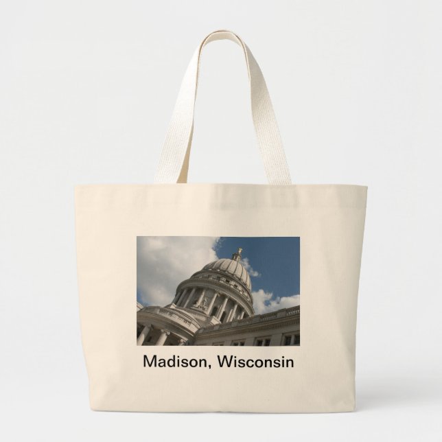 Wisconsin Huvudstad Tote Bag Jumbo Tygkasse (Framsidan)
