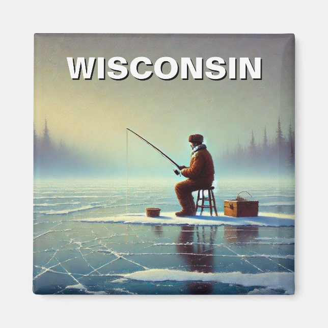 Wisconsin Ice Fishing Magnet (Framsidan)