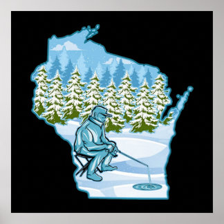 Wisconsin Ice FishState Poster