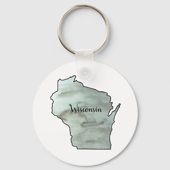 Wisconsin Illustration Painting-kontur Nyckelring (Framsida)