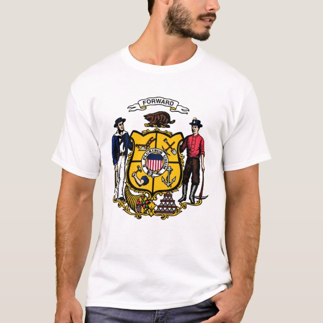 Wisconsin jackar av arm, American T-Shirt (Framsida)
