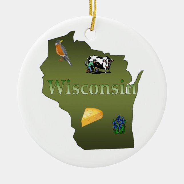 Wisconsin julgranprydnad julgransprydnad keramik (Framsidan)