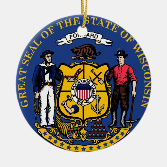 Wisconsin* julprydnadar julgransprydnad keramik (Framsidan)