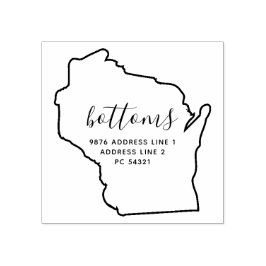 Wisconsin karta Familj returadress Stämpel