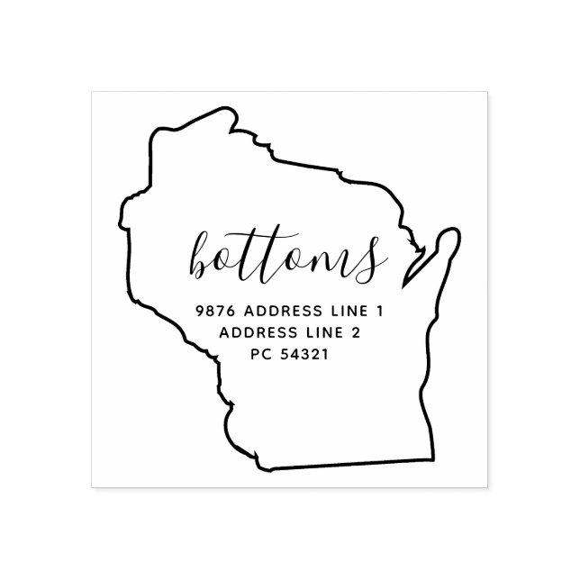 Wisconsin karta Family returadress Stämpel (Tryck)
