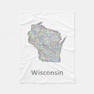 Wisconsin karta fleecefilt