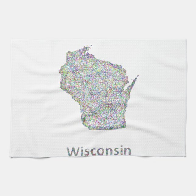 Wisconsin karta kökshandduk (Horisontell)