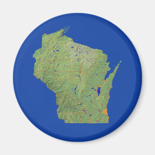 Wisconsin Karta Magnet