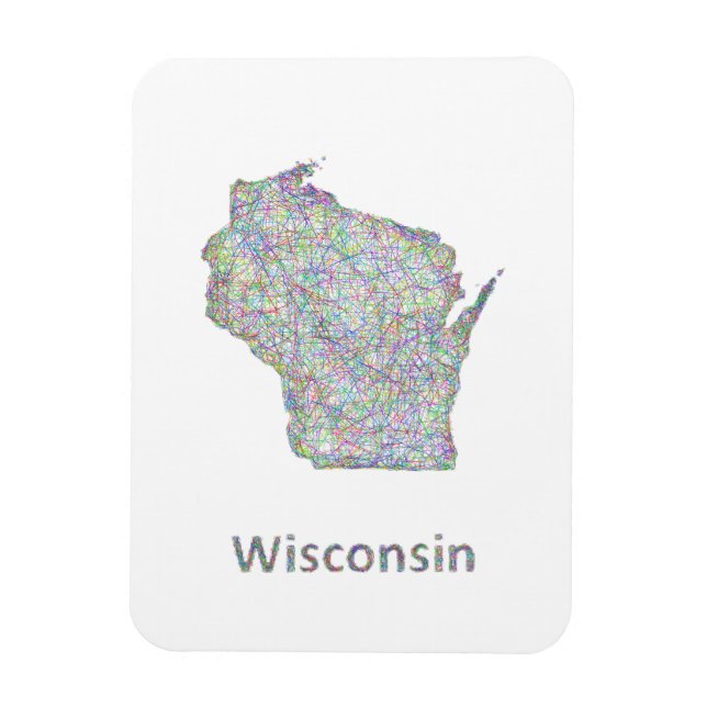 Wisconsin karta magnet (Vertikal)
