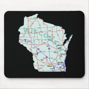 Wisconsin karta Mousepad Musmatta