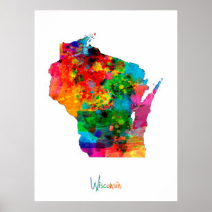 Wisconsin Karta Poster