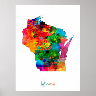 Wisconsin Karta Poster