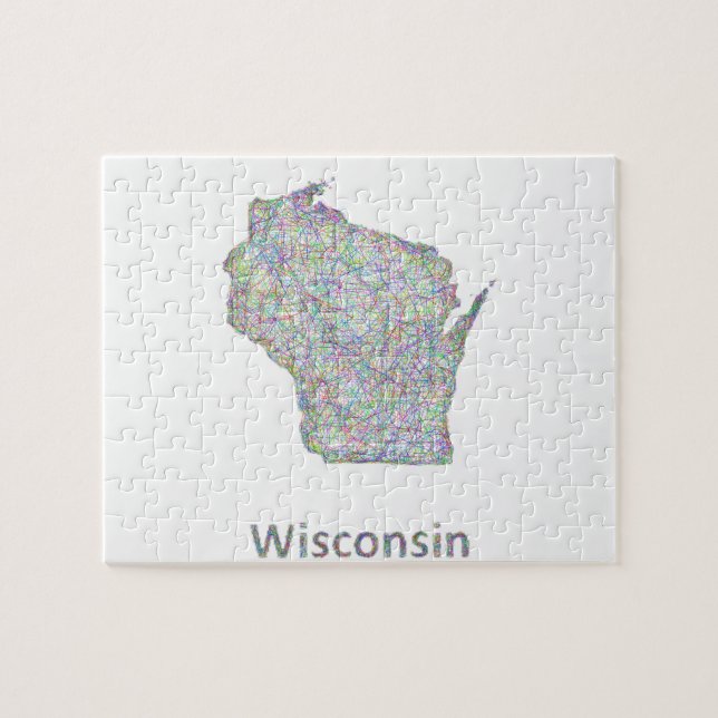 Wisconsin karta pussel (Horisontell)