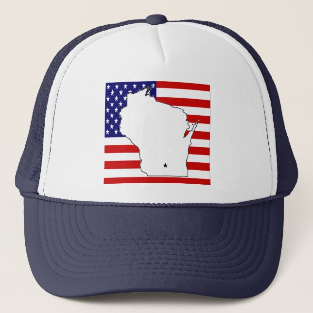 WISCONSIN KARTA TRUCKERKEPS (Framsida)