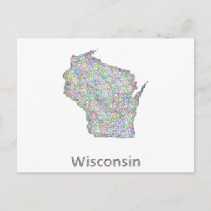 Wisconsin karta vykort