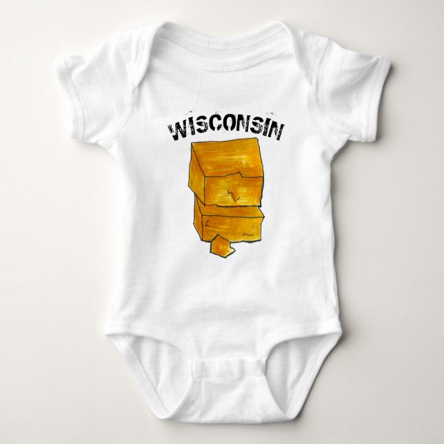 Wisconsin Kid Gult Cheddar Cheese Madison WI T Shirt (Framsida)