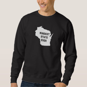 Wisconsin Kindest State någonsin Travel Best Rank Lång Ärmad Tröja