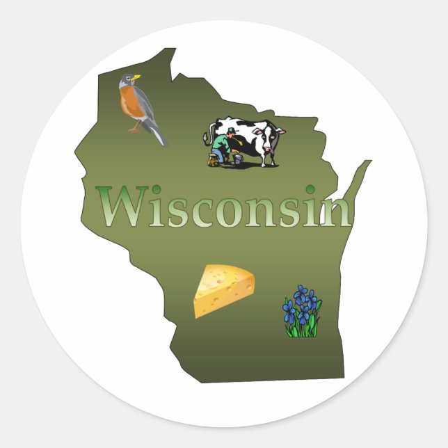 Wisconsin klistermärke (Framsida)