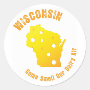 Wisconsin Kom Smell Vår mejerie Luft Runt Klistermärke