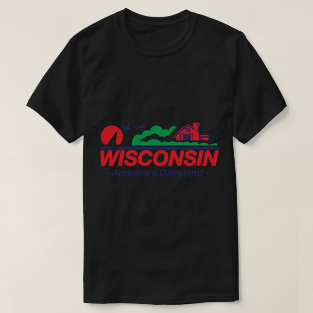 Wisconsin License Plate America's Dairyland T Shirt (Design framsida)