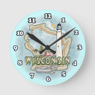 Wisconsin Lighthouse Rund Klocka