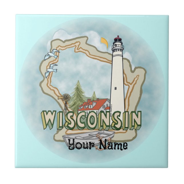 Wisconsin Lighthouse Tile Kakelplatta (Framsidan)