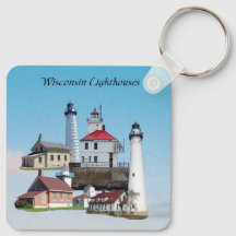 Wisconsin Lighthouses metall nyckelring